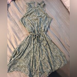 Floral Sleeveless Dress - Green